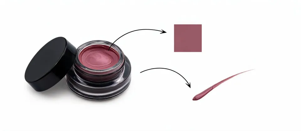 Gel eyeliner specification worksheet illustration, not a premises map